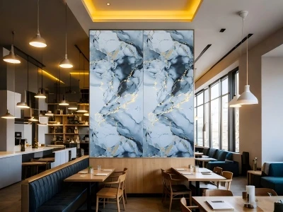 Qhov zoo ntawm PVC Glossy Dark Marble Sheet Rau Sab Hauv Phab Ntsa Kho Kom Zo...